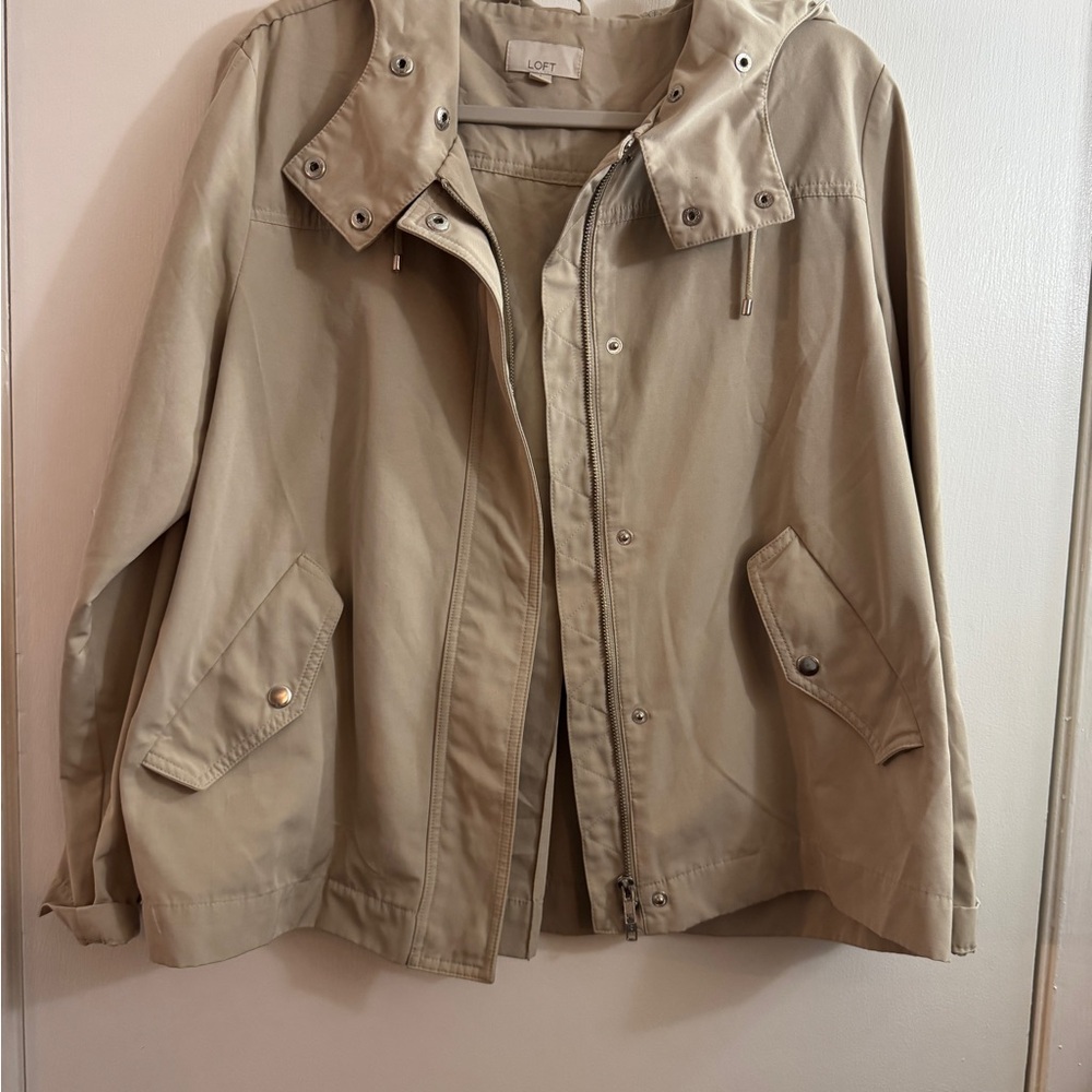 LOFT Beige Hooded Jacket